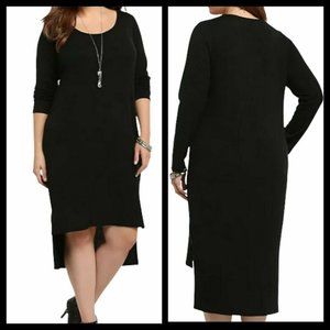 Torrid Plus Size 4X Black Knit Sweater Dress Hi Lo